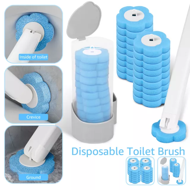 18pcs Disposable Toilet Brush Set Toilet Bowl Cleaning System Cleaners w/Refills