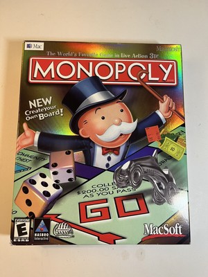 VTG 3-D Monopoly CD Rom Game Big Gold Box Sealed 1999 Windows 95/98 Hasbro New