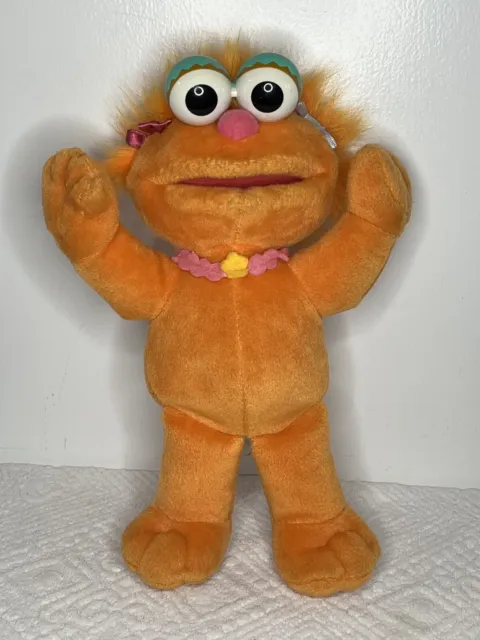 VTG Mattel Fisher-Price 10" Zoe Sesame Street Orange Stuffed Animal Plush, 2001