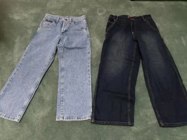 Wrangler & Faded  Glory, Boys Blue Denim Jeans, Size: 8 Regular,, Lot 2  pair