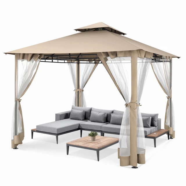 Pavillon 3x3m WASSERDICHT Pavillion Partyzelt Gartenzelt Dachmaß Anti-UV Faltbar