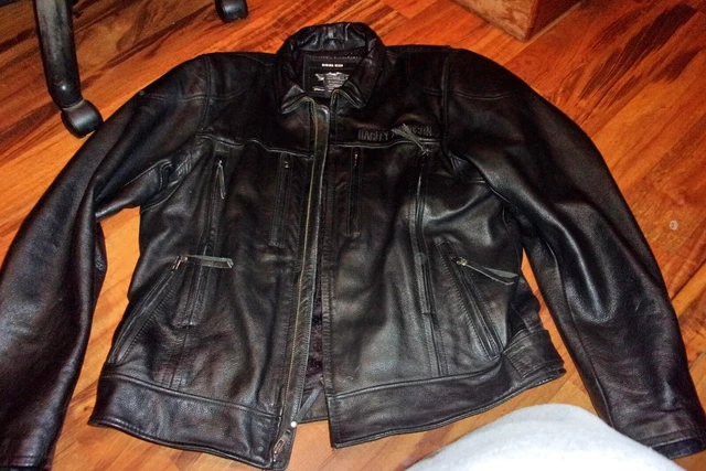 Harley Davidson Men's Riding Gear Leather Jacket Men’s Genuine Motor Clothes ~ L