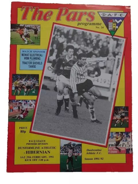 Dunfermline Athletic v. Hibernian 29/2/92 Scottish Premier Division