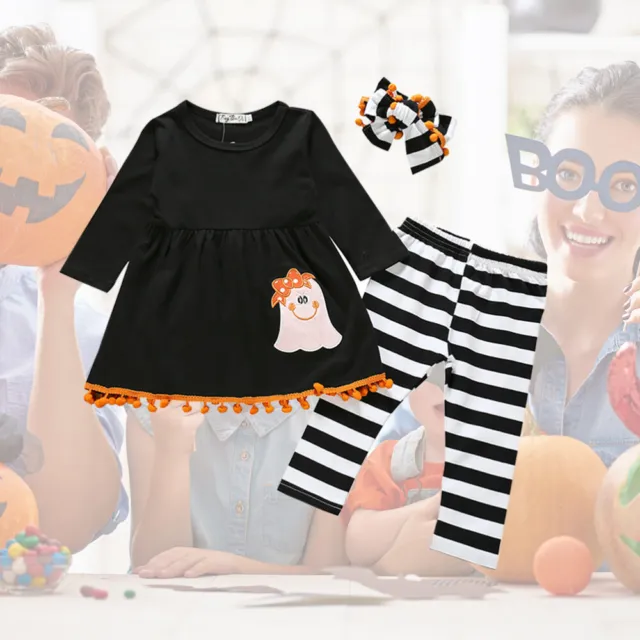 Abito di Halloween puro cotone per bambine vestiti per bambini manica bambino