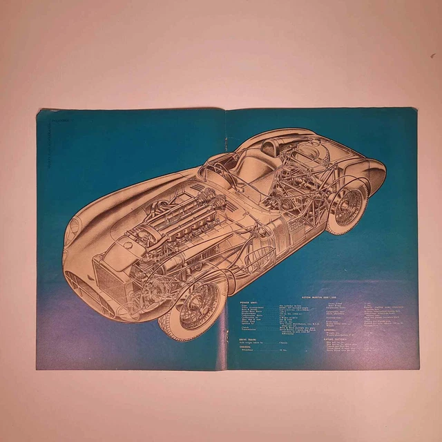 Aston Martin DBR1/300 Double Page Print Ad 1957 Sports Cars Illustrated 8.5"x11"