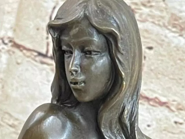 Highly Erotik Hautfarben Mädchen Sitzend Messingskulptur Statue Figur Kunstwerk