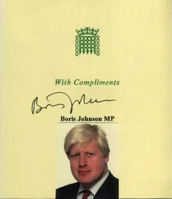 BORIS JOHNSON Signed Compliments Slip British Conservative Politician - preprint