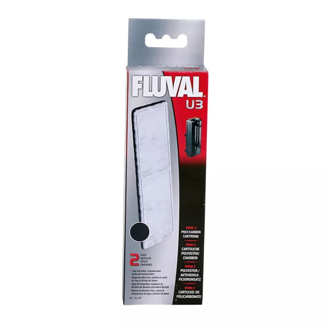 Fluval Poly-Aktivkohle Cartouche Filtrante pour Filtre Intérieur U3, Neuf