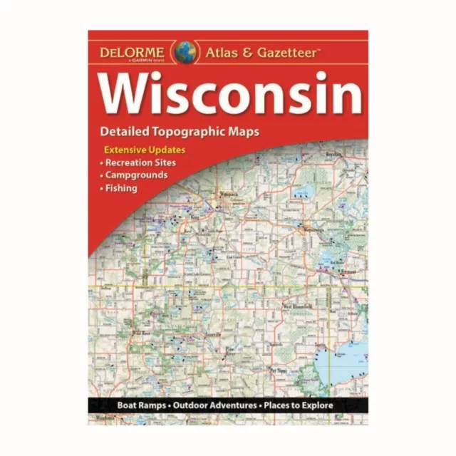 Wisconsin State Atlas & Gazetteer, by DeLorme, 2020, 15th Edition, GREAT PRICE !