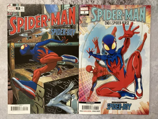 Spider-Man #7 1St App Spider-Boy 1St & 2Nd Variant Set Of 2 Marvel Comic Book Bf