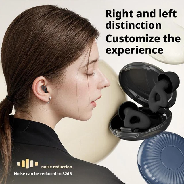 REUSABLE SILICONE EAR Plugs Noise Cancelling Earplugs Sleep Study ...