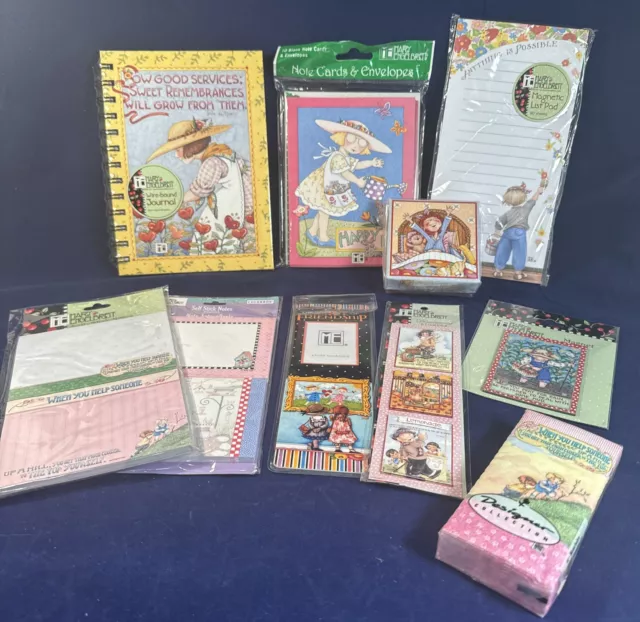 Lot of 10 Mary Engelbreit Items Journal Notepad Post it’s Bookmark Cards etc New