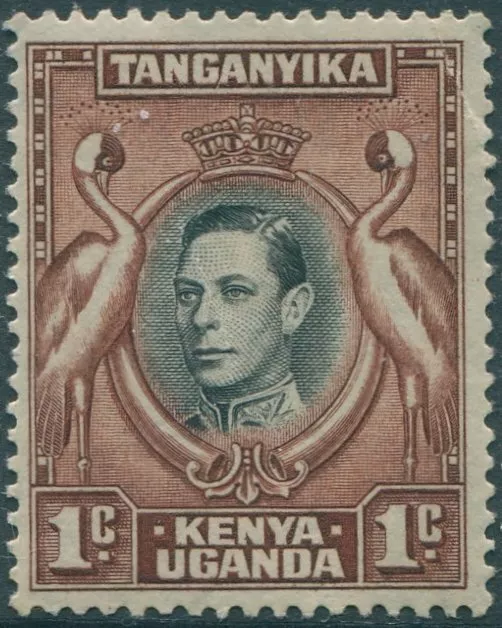 Kenya Uganda Tanganyika 1938 SG131ai 1c black and red-brown KGVI cranes #3 MNH (