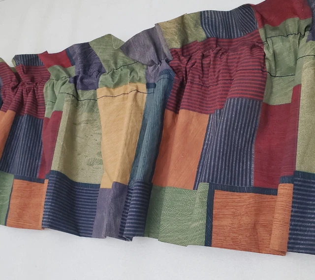 Bolsillo de varilla vintage Patchwork Cee Springs rojo azul naranja verde 15x84" EE. UU.