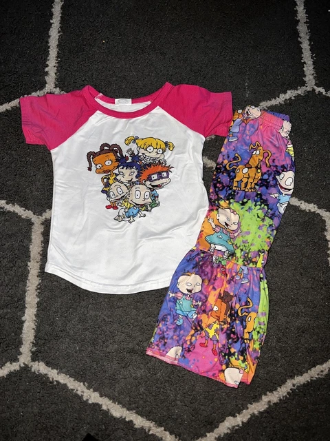 Boutique Girls Rugrats Print T-Shirt & Bell Bottom Outfit Size 12/18M