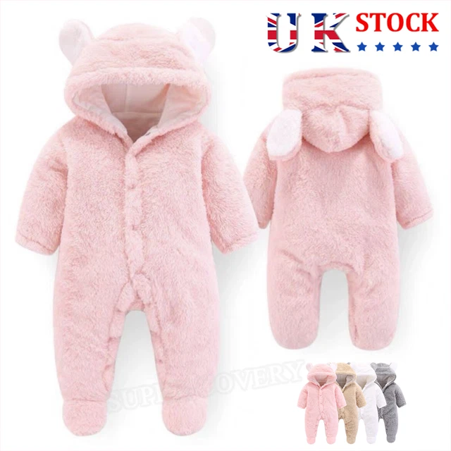 Tuta con cappuccio neonato bambino bambina bambini orso abito abiti Regno Unito