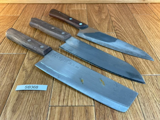 Japanese Chef's Kitchen Knife Set 3 Piece GYUTO SANTOKU NAKIRI from Japan SB368