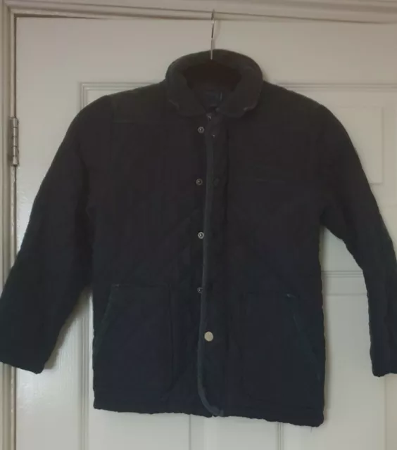 Next Quilted Jacket 7-8 Yrs Navy Blue Zipped Excellent Condition