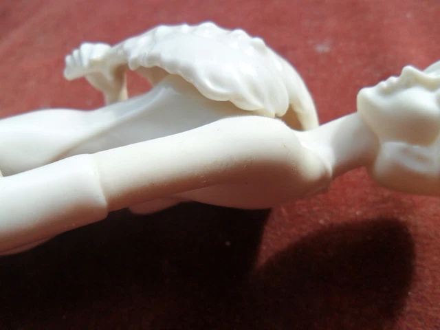 Elegant white porcelain figurine, Gigi, by Belle Epoque, lady with feather fan. 4