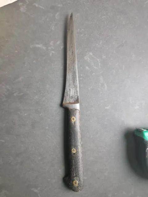 Couteau ancien boucher Cuisine lame Acier Carbone 28cm ( 16+ 12) Sans Marque