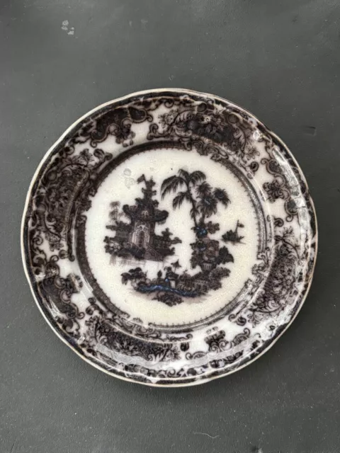 ANTIQUE Staffordshire - Podmore Walker COREAN Flow Mulberry Transferware Plate