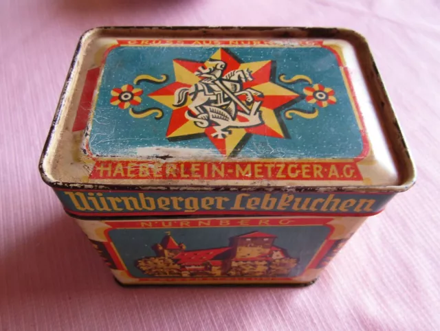 kleine alte Blechdose Nürnberger Lebkuchen Haeberlein Metzger