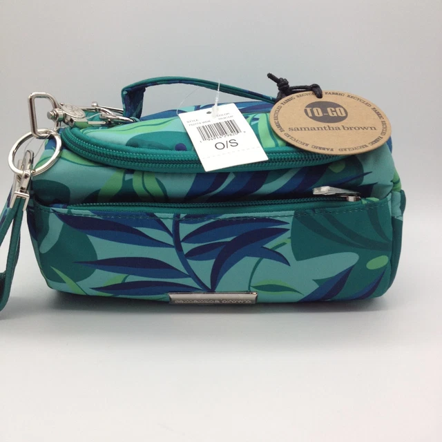 Samantha Brown NEW To Go Cosmetic Organizer Leaves Zip Mini Pouch Bag 75774-WD8