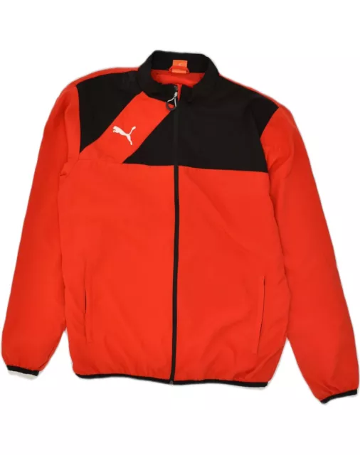 PUMA Mens Tracksuit Top Jacket Large Red Colourblock Polyester TK09