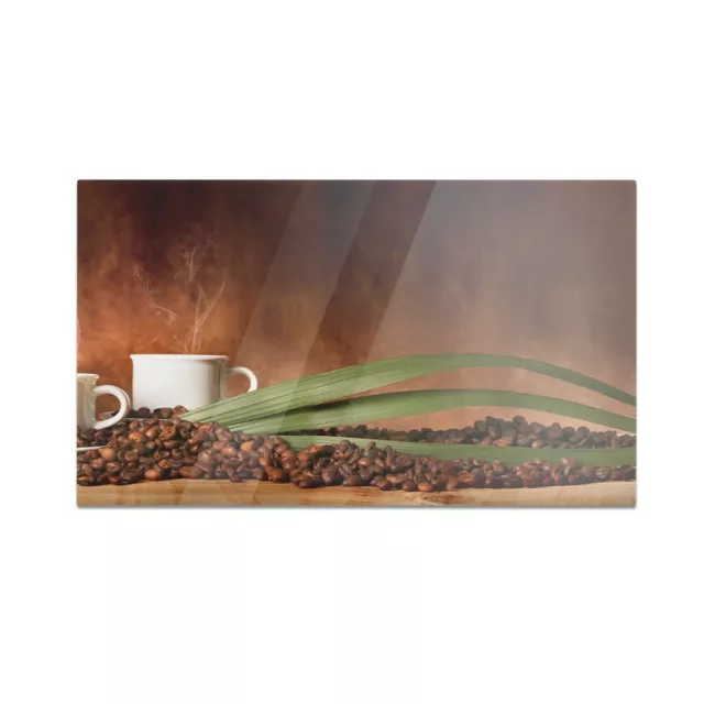 Glas-Herdabdeckplatte Kaffee in einer Tasse 60x52 cm