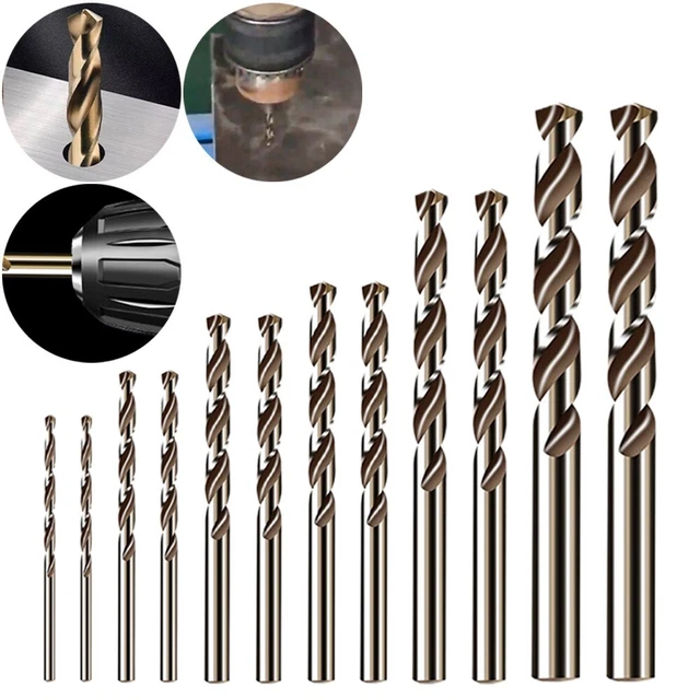Präzisionsingenieur 12 Stck. HSS M35 Kobaltbohrer Bits für Edelstahl