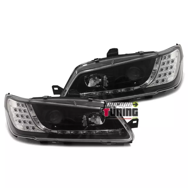 PHARES FEUX AVANTS NOIRS DEVIL EYES CLIGNOTANTS LED PEUGEOT 306 PHASES 2 et 3 (1