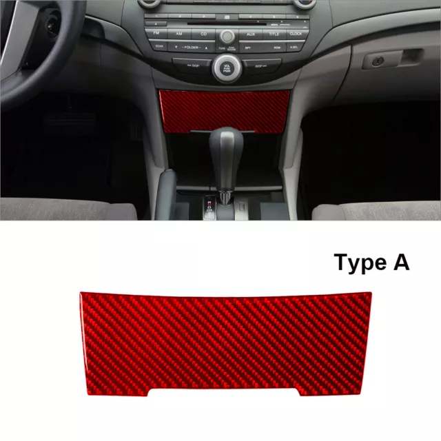 Red Carbon Fiber Below Center Console Compartment Cover Trim for Honda Accord