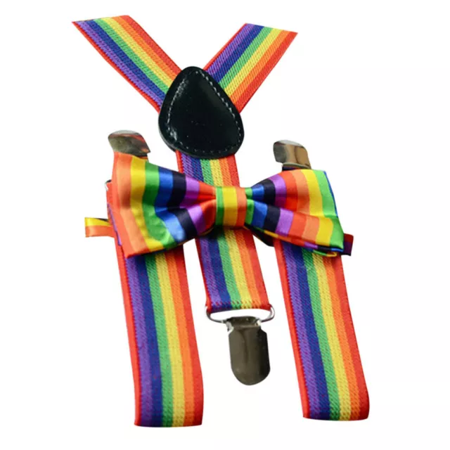 Set bretelle e cravatta arcobaleno arcobaleno bambine ragazzi 2