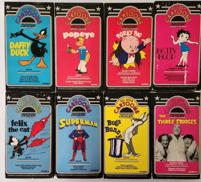 All Star Classic Cartoons Vintage  VHS  Lot of 8