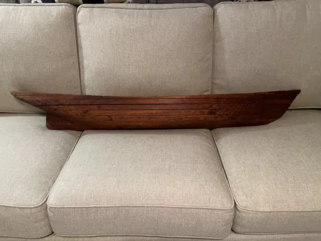 Antique 48" Layered Wood Boat Hull  ~  Mantle or Shelf