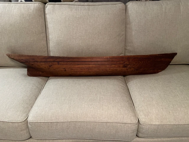 Antique 48" Layered Wood Boat Hull  ~  Mantle or Shelf