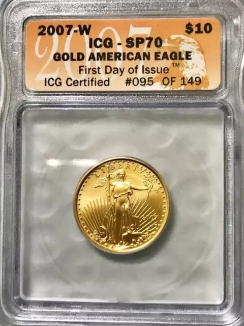 2007-W 1/4 oz Burnished American Gold Eagle MS/SP-70