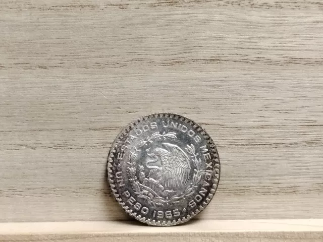 1965 1 Peso Mexico Silver Coin