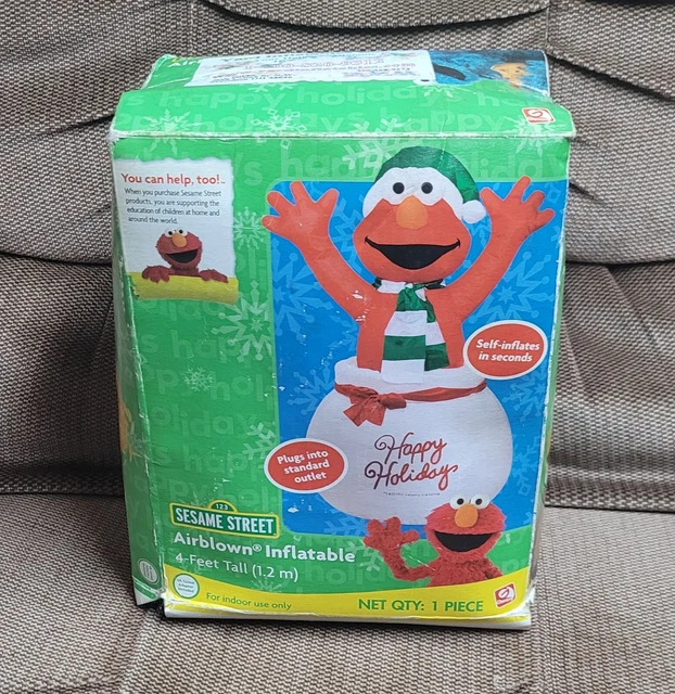 SESAME STREET GEMMY Airblown Christmas Elmo Inflatable 4' 2005 Rare