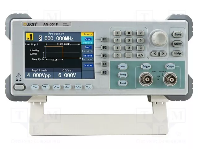 1 pcs x OWON - AG051F - Generator: arbitrary, function, 5MHz, LCD 4,3', 480x320,