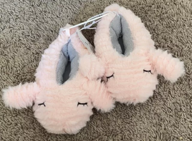 NWT Cat & Jack Piggie Plush Pig Slippers Size Small 5/6 Toddler