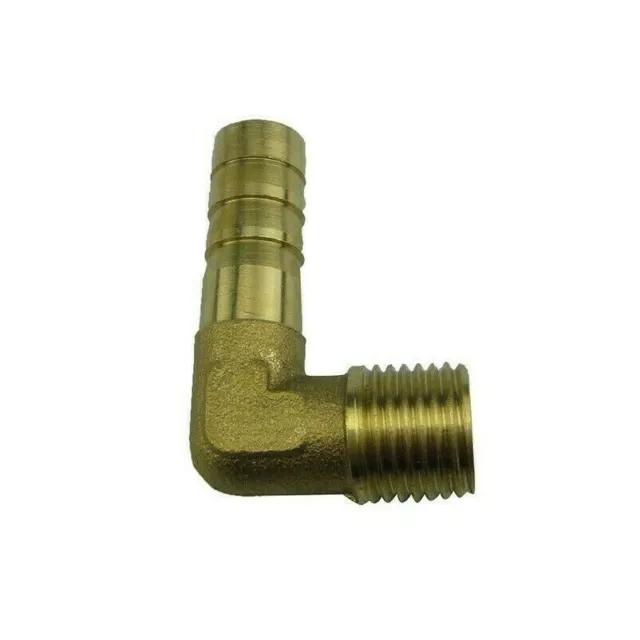 2pcs 1.3cm Barbelé Filetage Mâle Coude Laiton 90 Degrés Barb Adaptateur Raccord