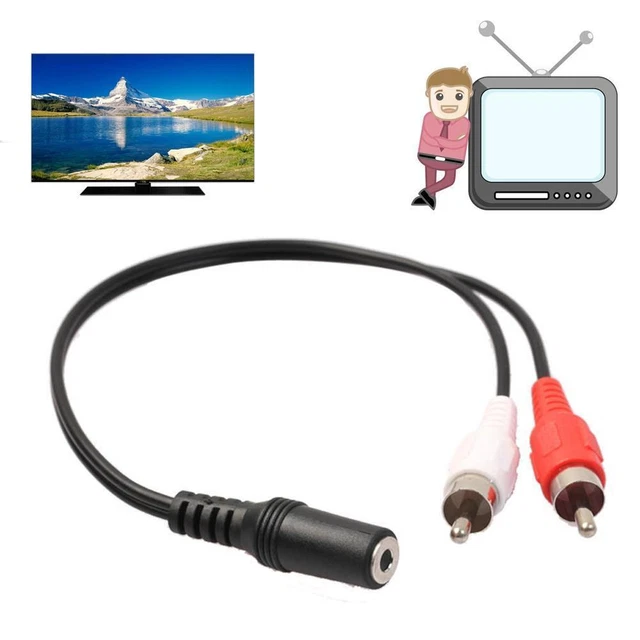 3.5mm1/8" Stereo Female to 2 Male RCA Jack Adapter AUX Y Audio Splitt C3F9 M3B8