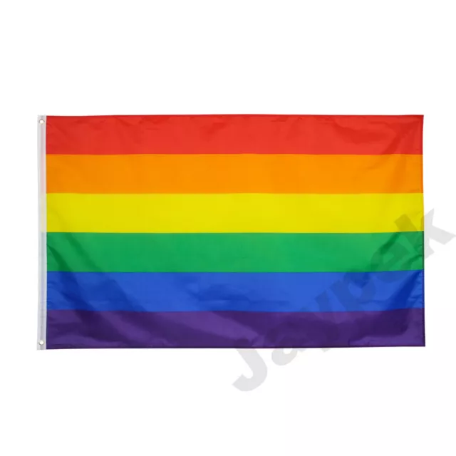 5x3ft Rainbow Flag Gay Lesbian LGBT Pride Lesbian Peace Banner Carnival with Eye