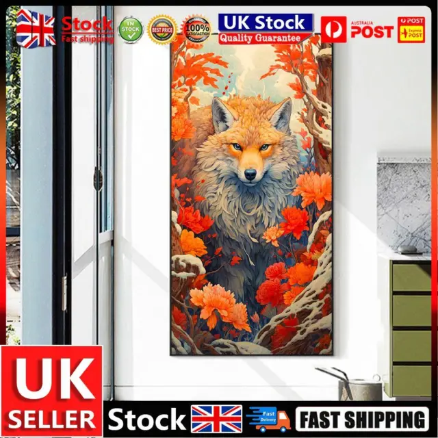 5D DIY Full Round Drill Diamond Painting Fox Kit Home Decoration Art Craft UK