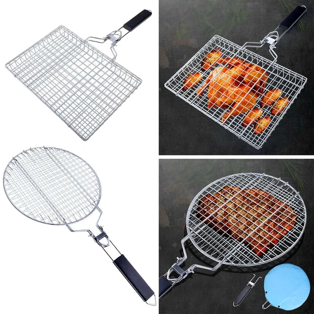 Tragbarer faltbarer Grillkorb Antihaft Grillnetz für BBQ Tools Camping