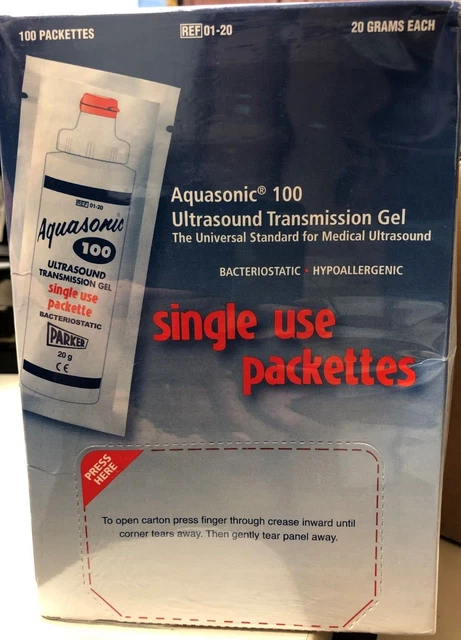 Parker Aquasonic 100 - Ultrasound Transmission Gel; 20 g each - box of 100