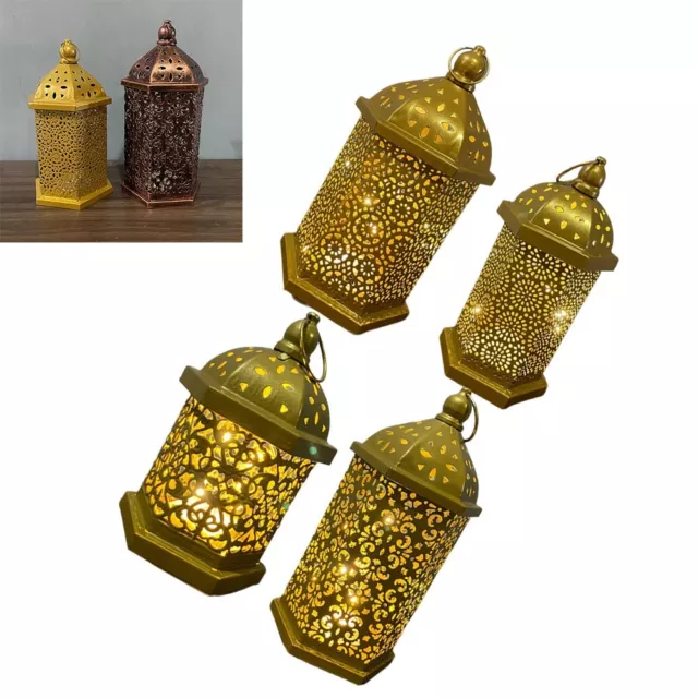 Brass Effect Moroccan Style Metal Lanterns Small Medium Large Hanging Decor