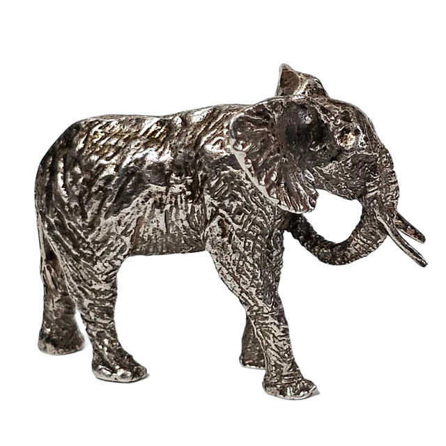 Very Well Modelled Solid Silver Elephant London 2000