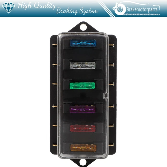 Waterproof 6 Way Fuse Box Block Holder With LED Indicator For 12V 24V Car Marine